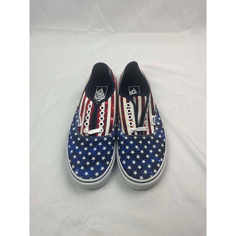 Vans Authentic Canvas Sneakers American Flag Stars & Stripes Skate Shoes